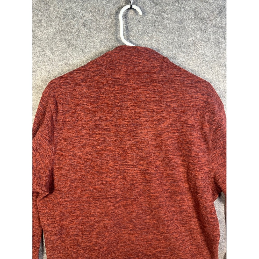 Eddie Bauer Mens Quarter Zip Pullover Fleece Rust Red Space Dye Large EM31LK119P - Picture 9 of 9
